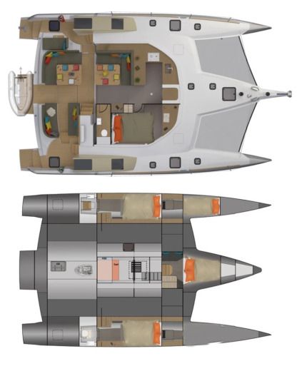 Catamaran NEEL-TRIMARANS NEEL 47 Boat layout