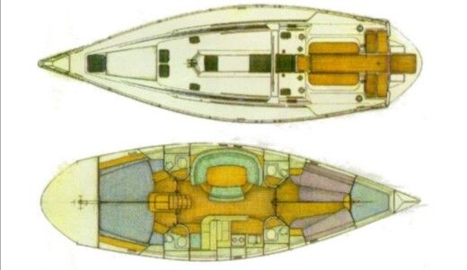 Sailboat Atlantic 49 Σχέδιο κάτοψης σκάφους