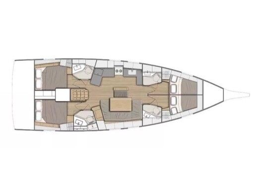 Sailboat  Oceanis 46.1 (4 cab) boat plan