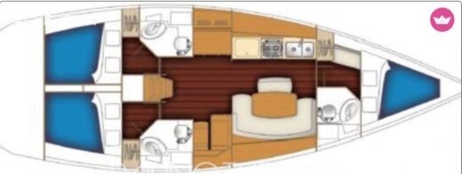 Sailboat Benetau Cyclades 43.4 Boat layout
