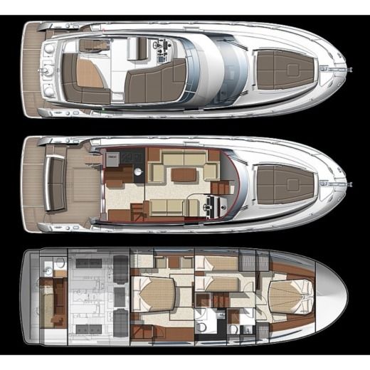 Motorboat PRESTIGE 520 Fly boat plan