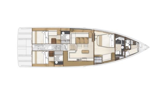 Sailboat Jeanneau 55 avec équipage Boot Grundriss