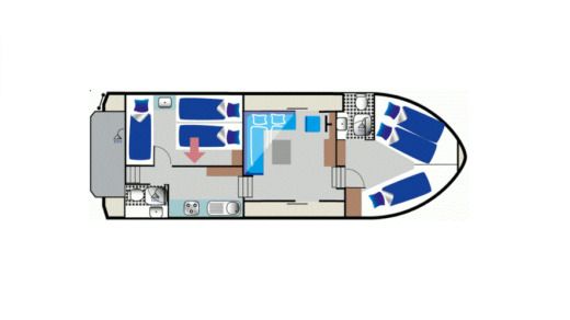 Houseboat Kormoran 1140 (NID) Boot Grundriss