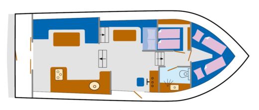 Houseboat Pedro Boat BV Bora Kruiser Trawler Plan du bateau