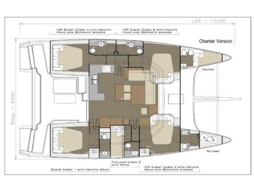 Catamaran Dufour Cat 48 Boat design plan