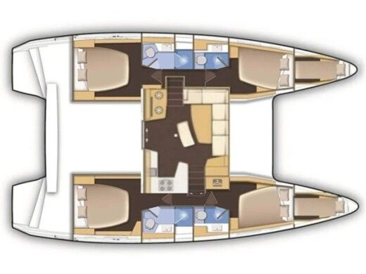 Catamaran  Lagoon 46  Plattegrond van de boot