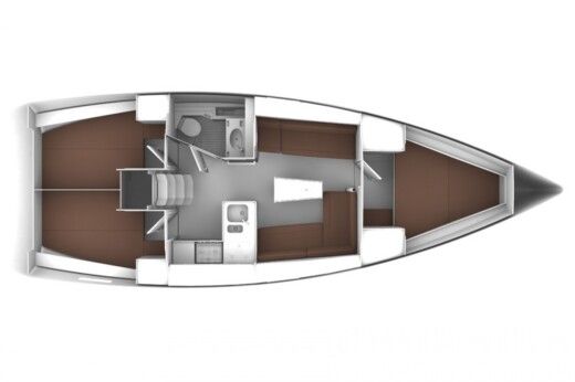 Sailboat Bavaria Cruiser 37 Σχέδιο κάτοψης σκάφους