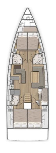 Sailboat Beneteau Oceanis 51.1 Plattegrond van de boot