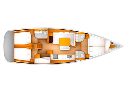 Sailboat Jeanneau SUN ODYSSEY 509 Boot Grundriss
