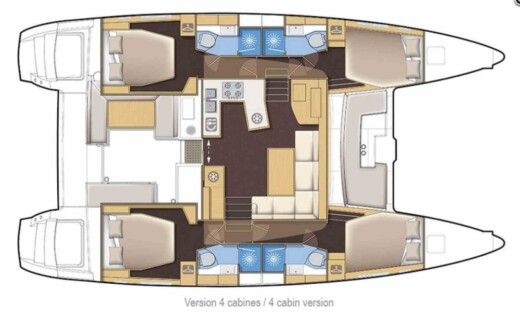 Catamaran Lagoon Lagoon 450f Plattegrond van de boot