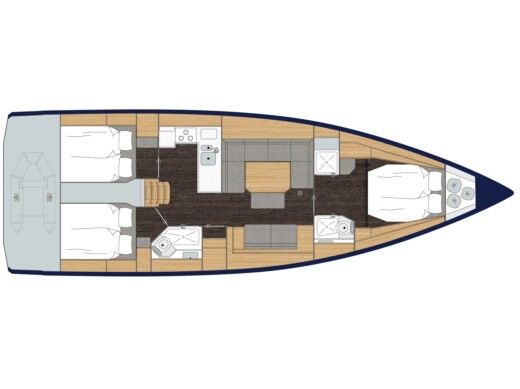 Sailboat  Bavaria C45 Style Boat layout