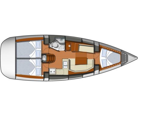 Sailboat  Sun Odyssey 36i Boot Grundriss
