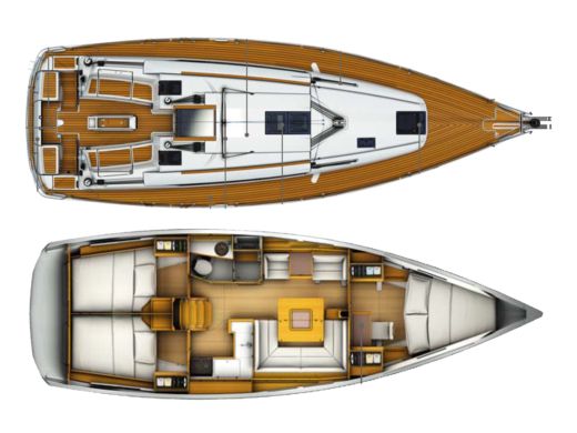 Sailboat Jeanneau Sun Odyssey 409 Plano del barco