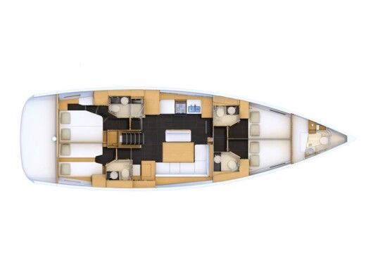 Sailboat  Jeanneau 54 Boat layout