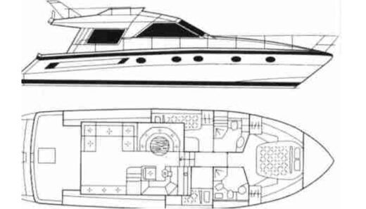 Motorboat Raffaelli Storm 49 Planimetria della barca