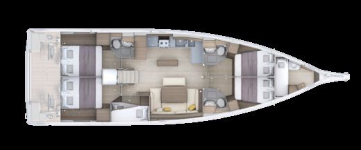 Sailboat Beneteau OCEANIS 52 Boot Grundriss