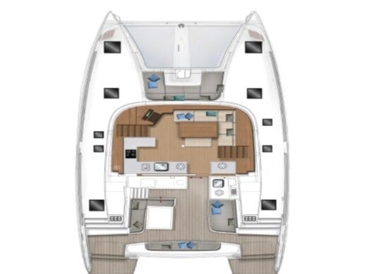 Catamaran  Lagoon 46 Fly Boot Grundriss