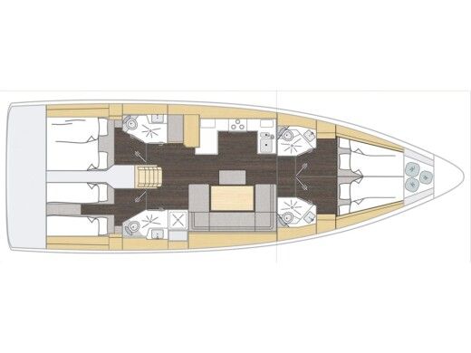 Sailboat Bavaria C46 Plattegrond van de boot