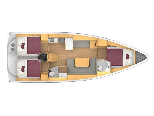 Sailboat  Bavaria C42 Boat layout