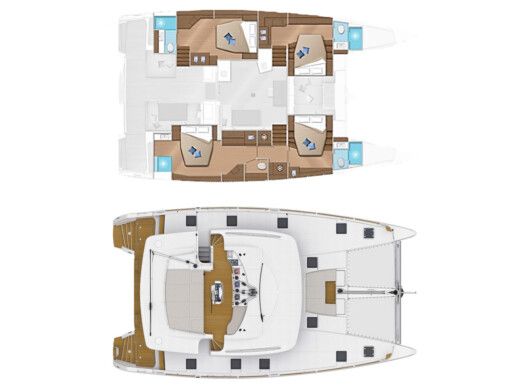 Catamaran  Lagoon 52 Boat design plan