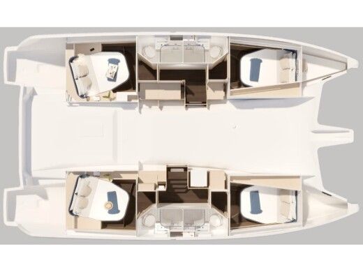 Catamaran  Fountaine Pajot 44  A/C & GEN & WM Boat layout