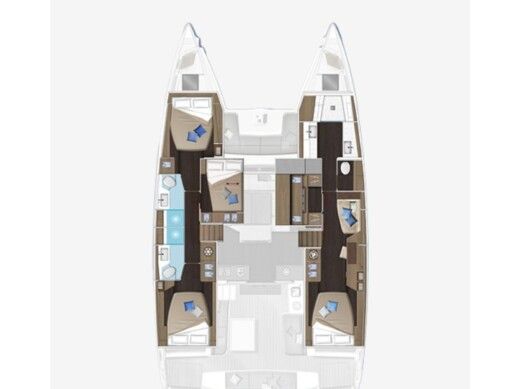 Catamaran  Lagoon 51 - 4 cab (Gen+A/C+WM) boat plan