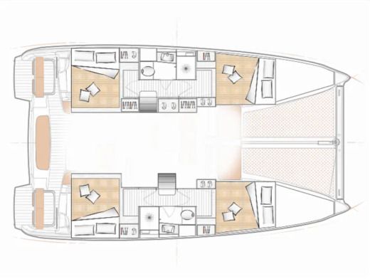 Catamaran BENETEAU EXCESS 11 Plano del barco