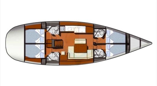 Sailboat Janneau Sun odissey 49i Planimetria della barca