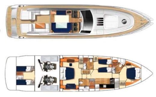 Motor Yacht Princess V70 Planimetria della barca