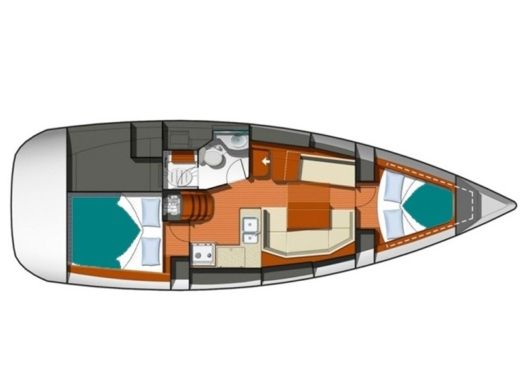 Sailboat JEANNEAU SUN ODYSSEY 36I Boot Grundriss