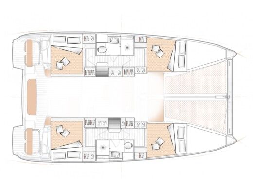Catamaran Beneteau Excess 11 Boot Grundriss