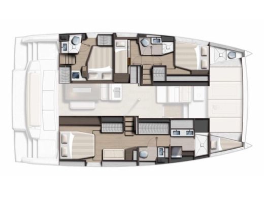 Catamaran  Bali 4.6 Owners version Boat layout