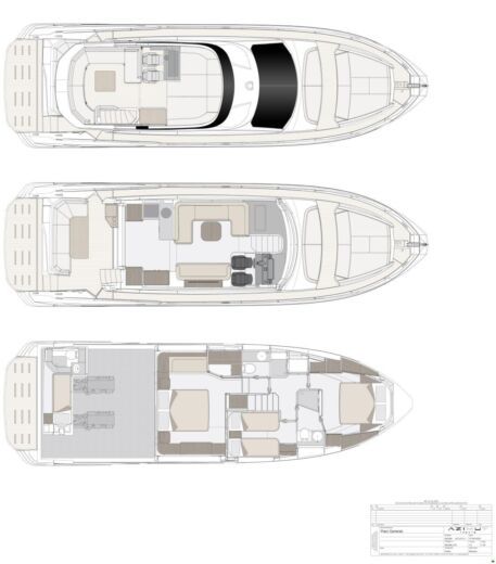 Motor Yacht Azimut Fly 53 Σχέδιο κάτοψης σκάφους