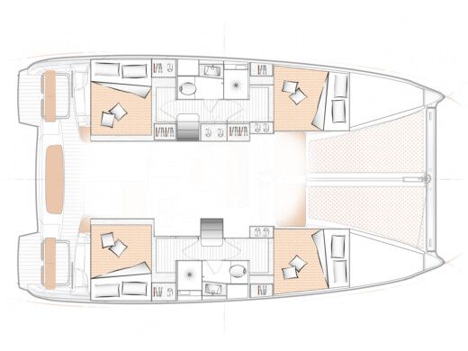 Catamaran Beneteau Excess 11 Planimetria della barca