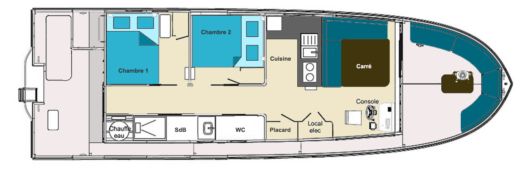 Houseboat NaviWatt ZenRiver Plan du bateau