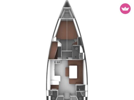 Sail Yacht Bavaria 51 Cruiser Plattegrond van de boot