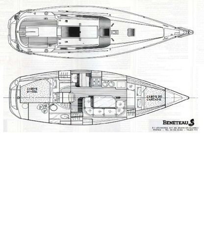 Sailboat Beneteau Oceanis320 boat plan
