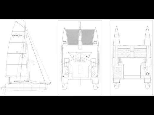 Catamaran Catathai 34 open Boat layout