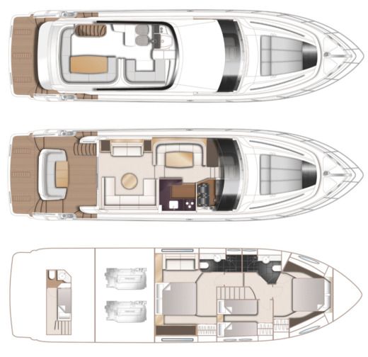Motor Yacht Princess P56 Boat layout