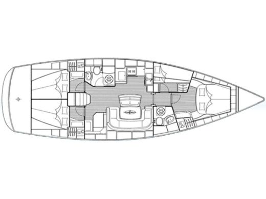 Sailboat BAVARIA 46 CRUISER Boot Grundriss