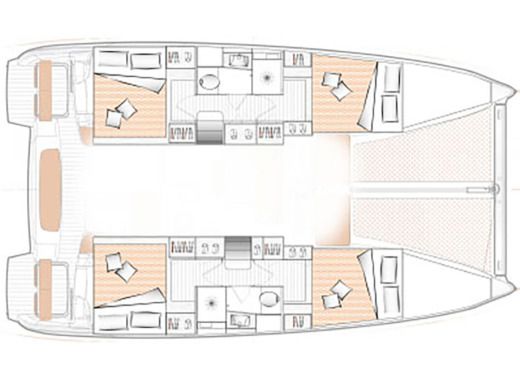 Catamaran  Excess 11 (6 cab.) Plan du bateau