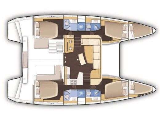 Catamaran  Lagoon 42 Plattegrond van de boot