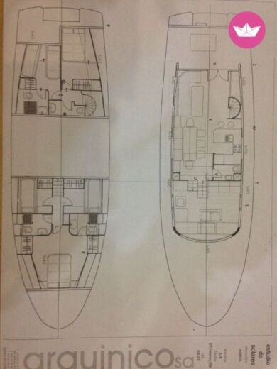 Motor Yacht Custom Trawler 60' Plano del barco