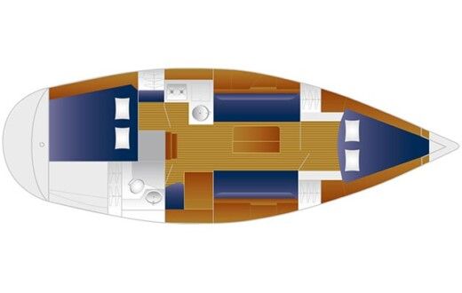 Sailboat Bavaria 34 Cruiser Boat layout