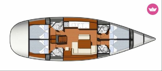 Sailboat Jeanneau Sun Odyssey 49 Boat layout