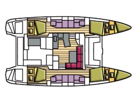Catamaran Lagoon 42 Boat layout