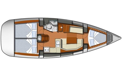 Sailboat Jeanneau Sun Odyssey 36i Performance Boat layout