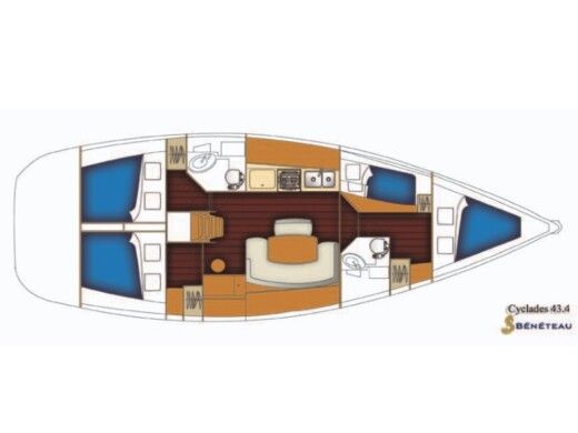 Sailboat Beneteau Cyclades 43.4 boat plan