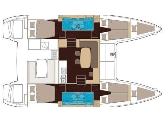 Catamaran  Lagoon 400 S2 Plattegrond van de boot