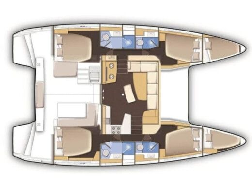 Catamaran  Lagoon 42 Boat layout